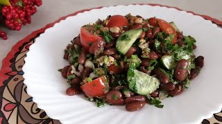 İftara doyumlu və ləzzətli Lobya salatı🥗Delicious bean salad with plenty of vegetables [upl. by Jard]