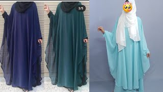 Double Layer AbayaDouble Layer Hijab Cutting and StitchingDouble Layer Abaya design Abayadesign [upl. by Anatolio]