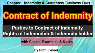 Contract of Indemnity  Rights of Indemnity holder  Rights of Indemnifier  Ca Foundation in Hindi [upl. by Venterea]