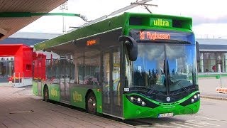 Buss driven av EL i trafik på Flygbusslinjen i Umeå [upl. by Silva830]