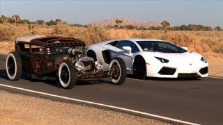 Rat Rod vs Lamborghini Aventador Roadkill Episode 5 [upl. by Ayam]