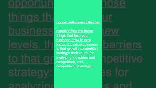 swot analysis  opportunities and threats  strategic planning foundations for MBA students [upl. by Onahpets]