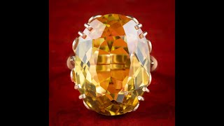 Vintage Citrine Cocktail Ring 25ct Citrine [upl. by Arreic]