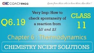 Thermodynamics Q619 Chapter 6 Class 11 CHEMISTRY NCERT Solutions [upl. by Thacher]