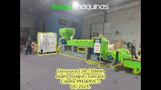 Extrusora de plastico recicladora 120 150mm Preserve [upl. by Atikram459]