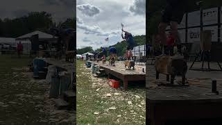 Woodchopping Final Mens Underhand PA Championships USA 2024 woodchopping underhand [upl. by Glynias]