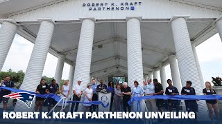 Robert K Kraft Parthenon Unveiled at Ron Burton Training Village  2024 Patriots [upl. by Enialedam684]