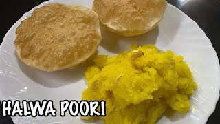 Halwa Poori Recipe  Soojji ka Halwa with Poori  Quick and Easy Sheera Poori Recipe [upl. by Irelav880]