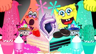 PINK FOOD VS MINT FOOD Challenge  SpongeBob ANIMATION MUKBANG ANIMATION [upl. by Llenrrad]