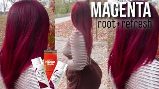 Refresh Red Hair amp ROOT TOUCH UP  LOREAL HICOLOR HIGHLIGHTS MAGENTA  Adore Magenta  Raging Red [upl. by Vedetta24]