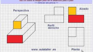 Representación de objetos  ALZADO PERFIL y PLANTA [upl. by Anahsek]