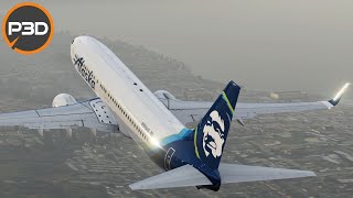 P3Dv5  PMDG 737 NGXu  Alaska Airlines from Seattle to Portland [upl. by Yancey]