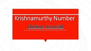 Krishnamurthy Number in java using BlueJWith code [upl. by Wanyen]