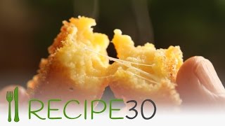 CHEESY FRIED POLENTA CHIPS  By wwwrecipe30com [upl. by Ayanad]