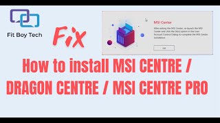 MSI center not working Fix  How to install MSI center MSI Dragon center or MSI Center pro fix [upl. by Eslek755]