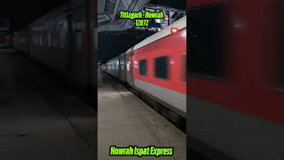 12872 Howrah Ispat Express crossing at high speed 😱 expresstrain indianrailways train railfans [upl. by Aholla]