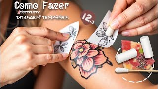 Como Fazer Tatuagem Temporaria Adesiva [upl. by Ferreby88]