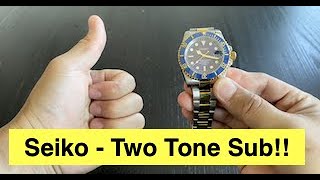 Check this Seiko submariner in twotone on oyster bracelet Buying instructions in description [upl. by Htelimay122]