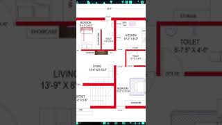 26x 25 House plan 2BHK26 By 25 Home plan26 25 House design in Indian styleWEST FACE [upl. by Itsa434]