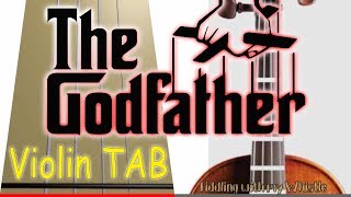 The Godfather  Theme  Violin  Play Along Tab Tutorial [upl. by Sheffie]