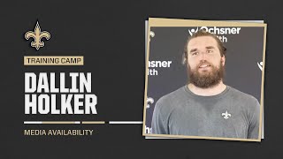 Dallin Holker on Tight End Competition  Saints Training Camp 2024 [upl. by Engel]