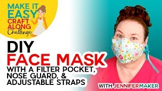 DIY Face Mask with Filter Pocket  Make on a Cricut or By Hand [upl. by Nynnahs]