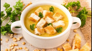 Soupe de pois cassés aux croutons ou Potage SaintGermain  Très facile et rapide [upl. by Seuqirdor]