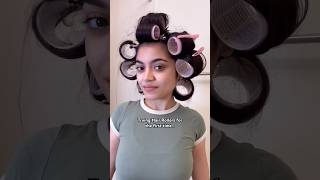 Trying Hair Rollers for the FIRST TIME 😭🩷✨ makeup youtube shorts [upl. by Maryjane]