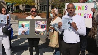 Protest outside Mass State Police Academy graduation following trainees death [upl. by Ennaeus]