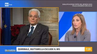 Quirinale Mattarella esclude il bis  Unomattina 12112021 [upl. by Chobot]