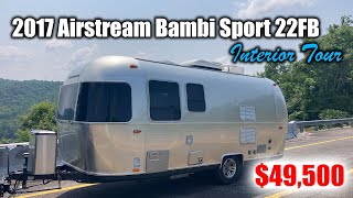 2017 Airstream Bambi Sport 22FB Interior Tour  FOR SALE in Cosby Tennessee [upl. by Nehtanhoj]