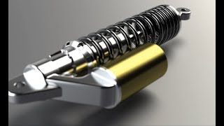 motorcycle shock absorber animation and exploded view [upl. by Oiratnom846]