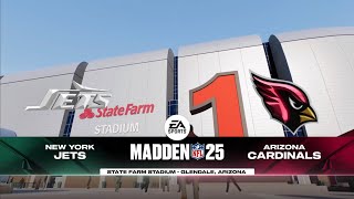 Jets vs Cardinals Week 10 Simulation Madden 25 PS5 [upl. by Ahtibbat]