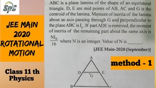 ABC is a plane lamina of the shape of an equilateral triangle D E are mid points of AB AC and G [upl. by Thorne]