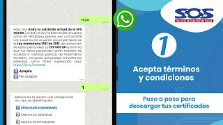 Descarga certificados vía WhatsApp  EPS SOS [upl. by Alleda]