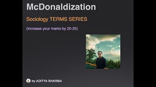 McDonaldization  Application in PYQ  Sociology Term series  Aditya sir [upl. by Pratte]