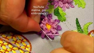 Brazilian embroidery Amazing Chrysanthemum Flowers [upl. by Ilesara431]