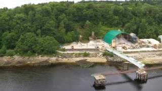 Lochaline Ferry and Sand Mine From Above HD [upl. by Wheelwright]