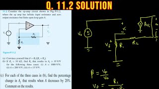 112 Consider the opamp circuit shown in Fig P112 where the op amp has infinite input resista… [upl. by Akeinahs]