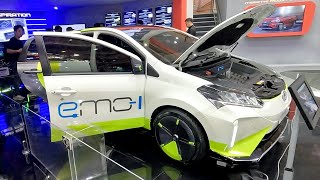 Perodua emo1 EV Concept Car based on Myvi previewed at Malaysia Autoshow 2024 MAEPS Serdang [upl. by Lirbaj]