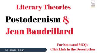 Jean Baudrillard and Postmodernism  Literary Theory  NTA NET PGT English [upl. by Rosina353]