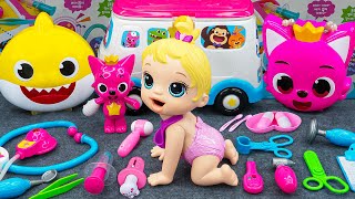 90 Minutes with Pinkfong Ambulance Set Satisfying ASMR  Doctor Toys Unboxing 💞 Lana Unboxing Toys [upl. by Aernda448]