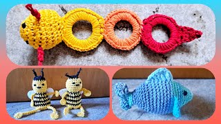 Amigurumi Fisch Bienen Babyrassel  Julebuergerfee [upl. by Teuton]