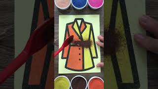 Sand painting ladies trench coat sand painting tutorial [upl. by Adelaja]