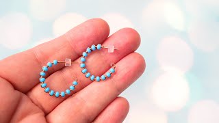 How To Make Easy Hoop Earrings With Wire And Beads [upl. by Cardwell]