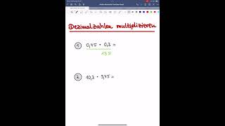 Dezimalzahlen multiplizieren mathe abi Shorts Viral mathetrick MatheArbeit MatheTipps leicht [upl. by Neirda492]