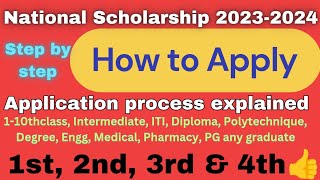 How to apply national scholarship 20232024 explained in TeluguGovernment scholarship 20232024 [upl. by Voccola]