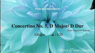 Breval Concertino No 5 for Cello and Piano Allegro Piano Accompaniment in 4 different speeds [upl. by Yelah]