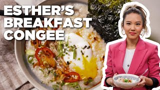 Esther Chois Breakfast Congee with Homemade Stock  The Kitchen  Food Network [upl. by Enoitna434]