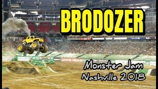 BRODOZER Diesel  Monster Jam Freestyle Debut  First Run  Nashville 2018 [upl. by Mota]